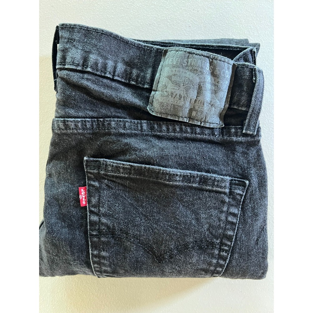 Levis 541 Athletic Fit Mens Jeans 34x32 (fits 32x29) Washed Faded Black Stretch
